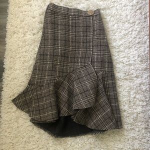 MIDI Trumpet Plaid Skirt